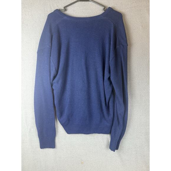 Vintage WVU Sweater Mens L Blue V Neck NCAA College Football Champion 90s - Picture 5 of 8